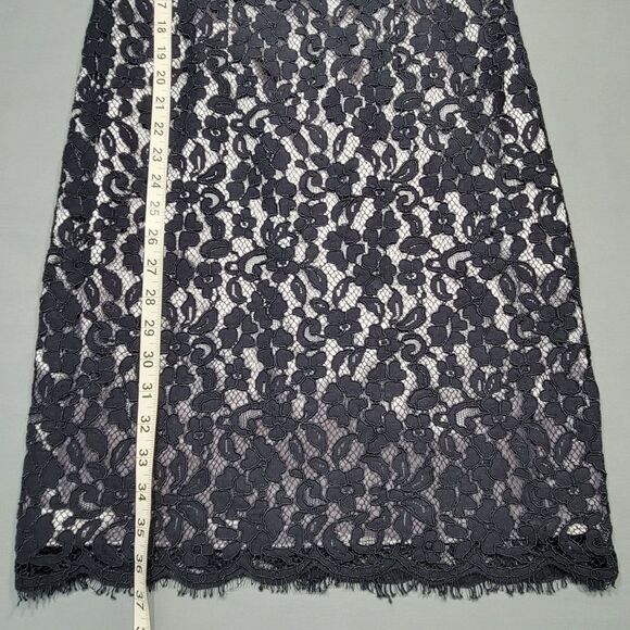 The Limited Black Dress Preppy Lace Midi Stretch Short Sleeves NEW Women Size 2 - Picture 6 of 10